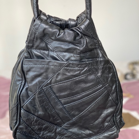 Vintage 80/90’s leather patchwork purse - Picture 1 of 3